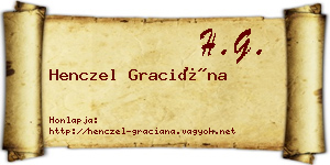 Henczel Graciána névjegykártya